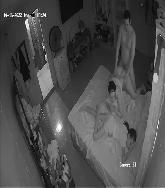 Hidden camera captures Latino parents having sex while their daughter sleeps