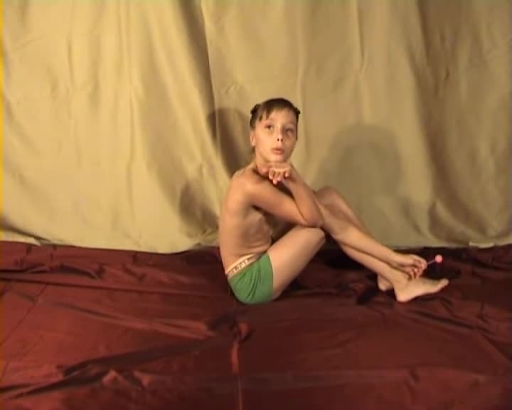 1st Studio - Siberian Mouse -masha one of the first videos - topless posing with lolipop - Video 70 - Part 1