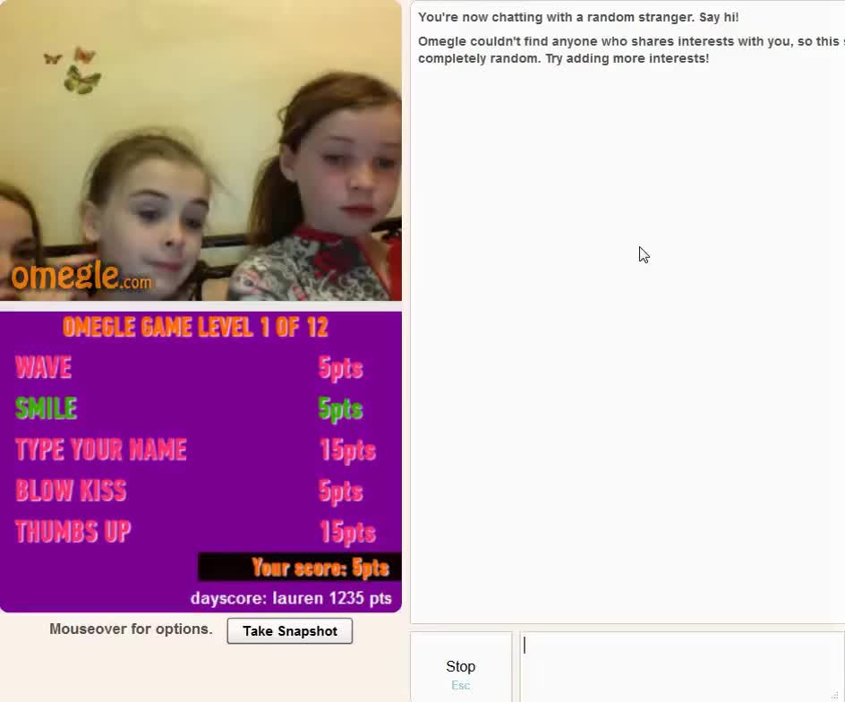 Omegle game 2 Girls doing naked tasks to earn points - Chelsea Chloe Coco Honey