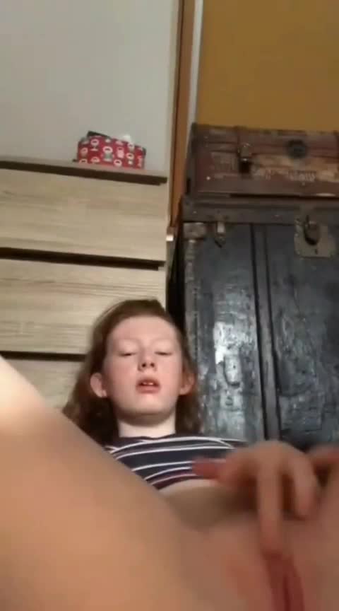 Hot young Hannah masturbating her tight pussy exposed