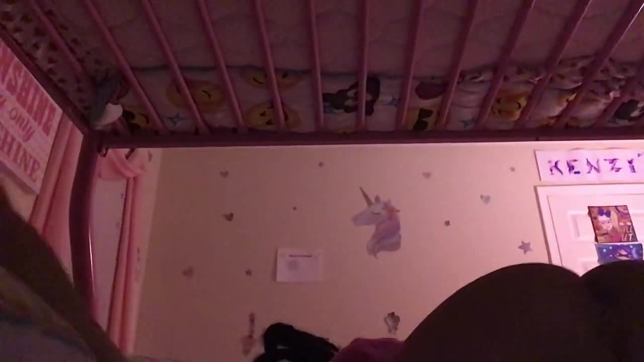 3 videos of a Biracial girl bending over on camera. The first and last videos are dark so bring brightness up if possible PT1