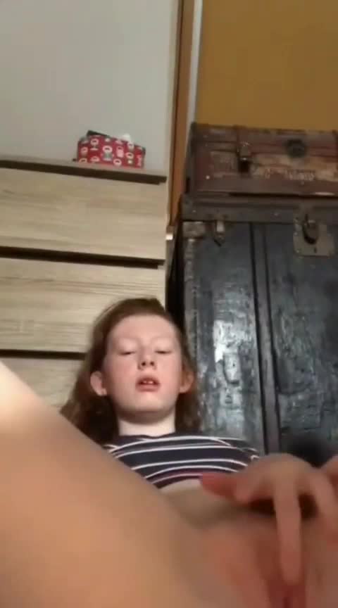 Young Hannah getting nasty with a tight pussy rub